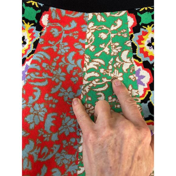 Alice and Olivia Colorful Jacquard Patchwork Print Bunnie Mini Skirt Sz. Small - Picture 9 of 9